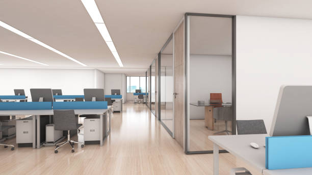 istock Office space for employees to work and corridor,Work area decorated in loft style,3d rendering 1506603656