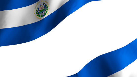 national flag background image,wind blowing flags,3d rendering,Flag of El Salvador