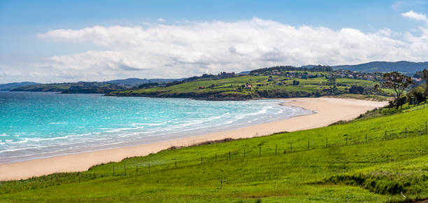 Comillas village and Comillas beach in Cantabria in north Spain