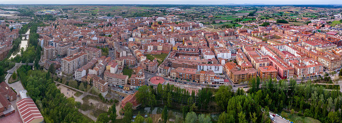Aranda del Duero aerial view village in Burgos in Castile y Leon of Spain