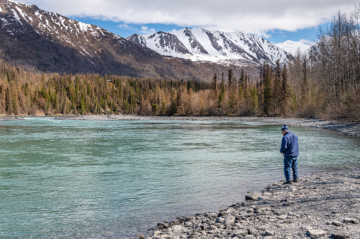 Fly fishing for coho salmon in Alaska