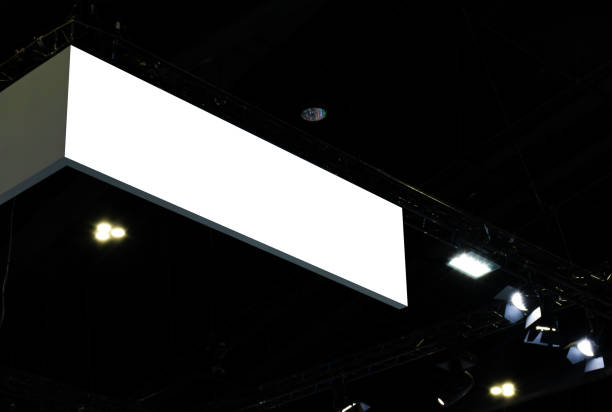 istock Hanging white indoor billboard with clipping path for mock up 1506821948