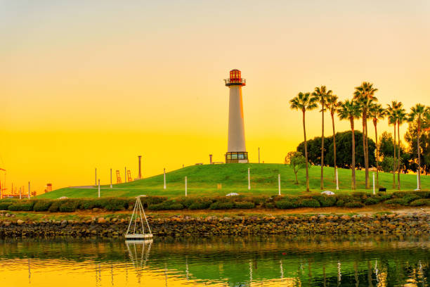 istock Waterfront View of Lions Lighthouse Area at Sunset 1506831307