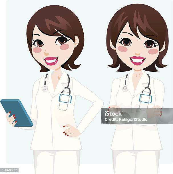 Professional Doctor Woman Stock Illustration - Download Image Now - Adult, Adults Only, Arms Crossed