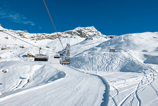 Cable car at Mittersill, Hohe Tauern National park in winter