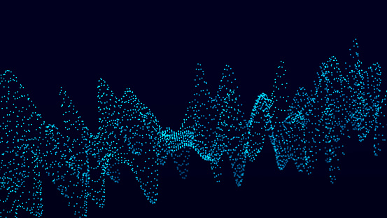 Wave of sound particles. Equalizer for music.