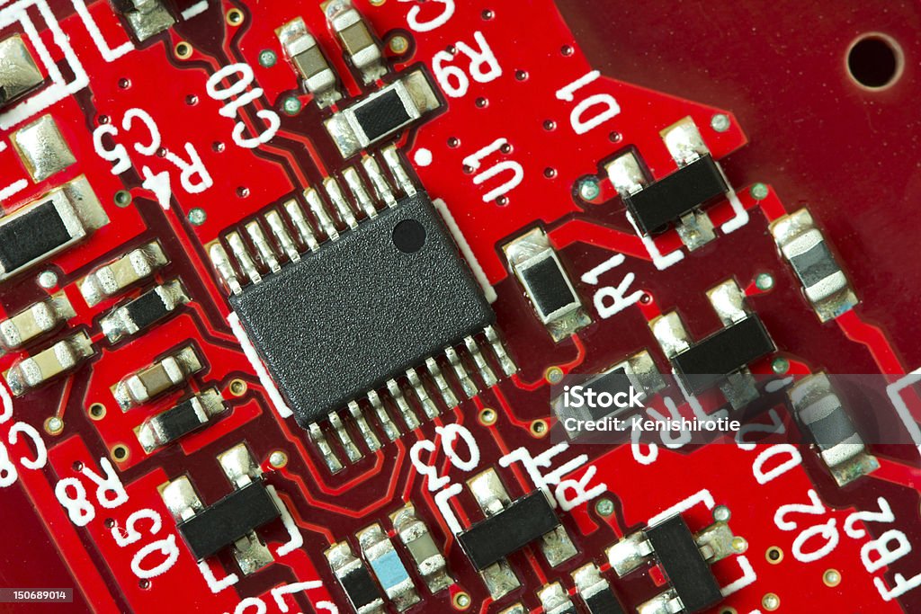Placa de electrónica - Foto de stock de Rojo libre de derechos