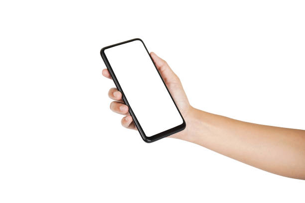 istock White screen phone in hand isolated on white background with clipping path, smartphone mockup 1506899824