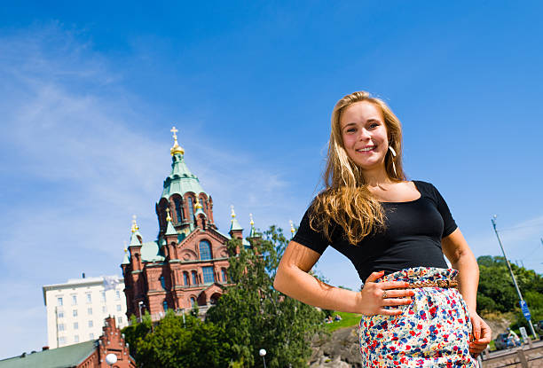 istock Girl and Uspenski Cathedral 150690071