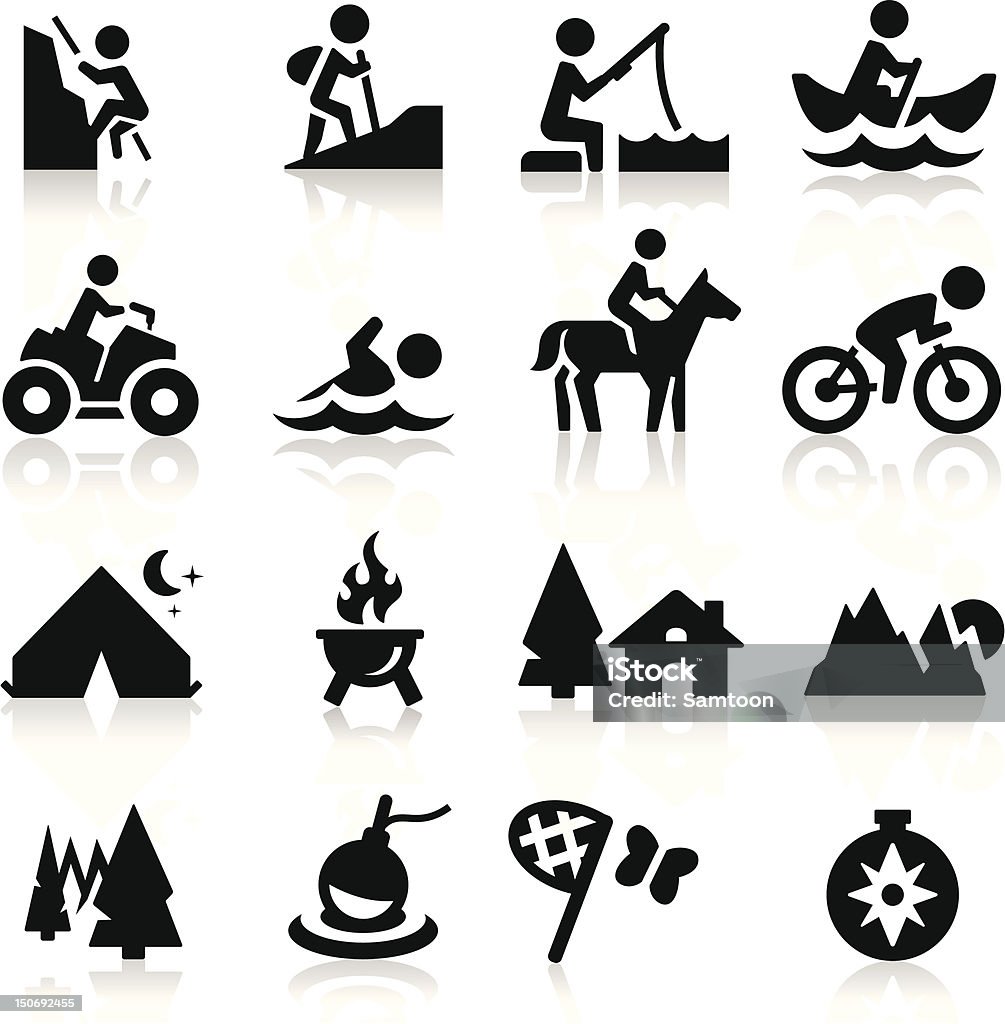 Recreation icons simplified but well drawn Icons, smooth corners no hard edges unless it’s required,  Icon Symbol stock vector