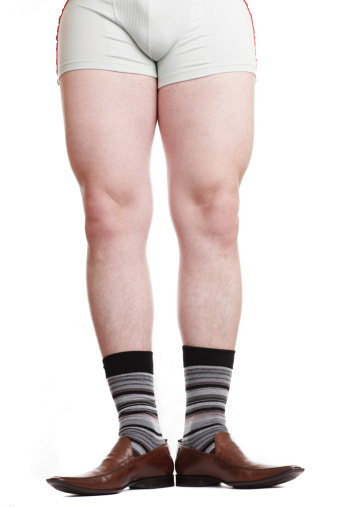 Man's Legs on white background