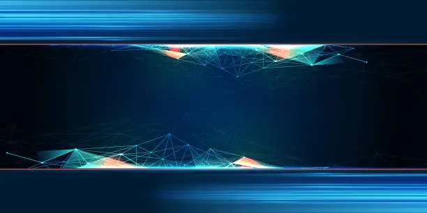 Vector illustration of Digital backend technology concept particle background