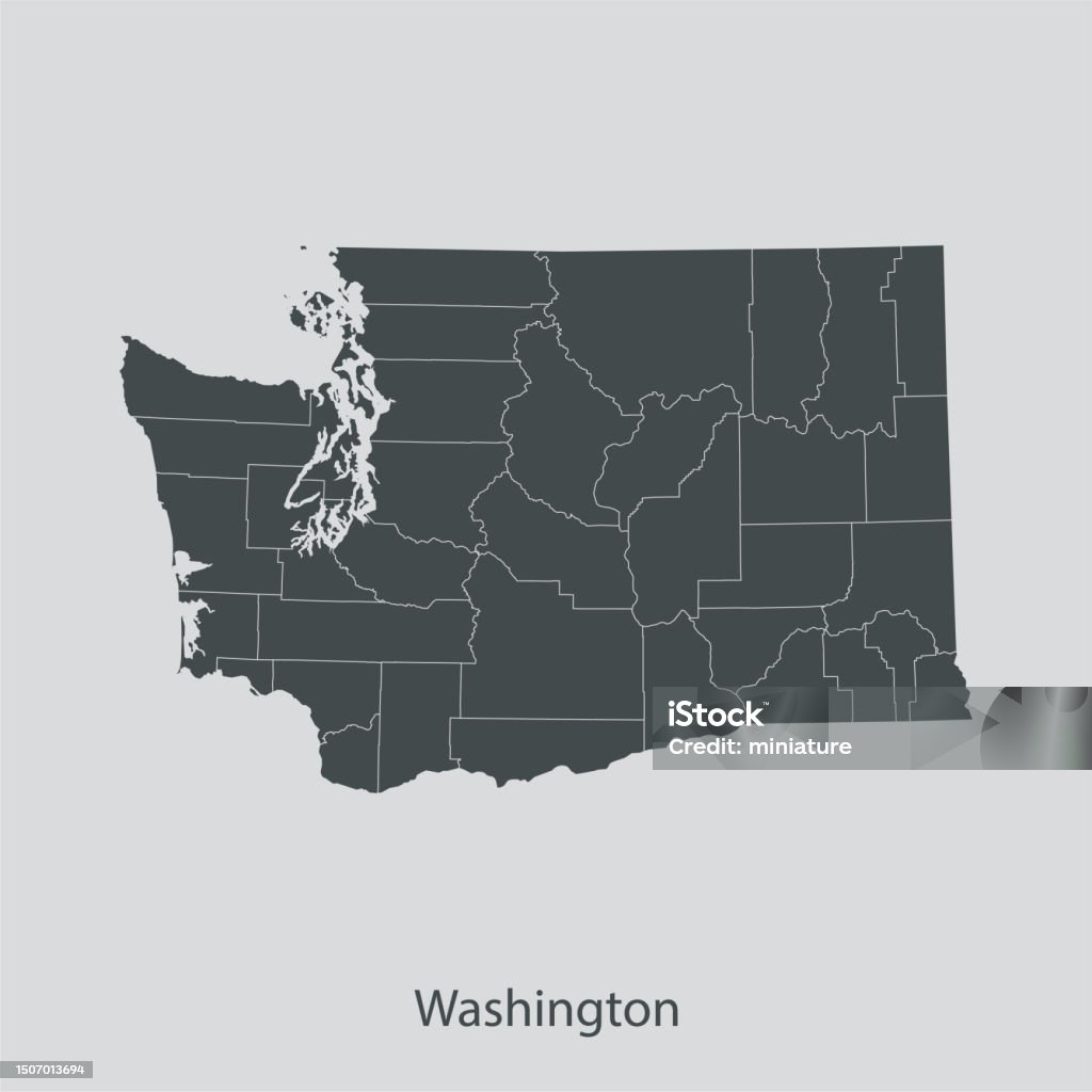 Basic Washington Maps Washington Map Stock Illustration - Download Image Now - Abstract ...