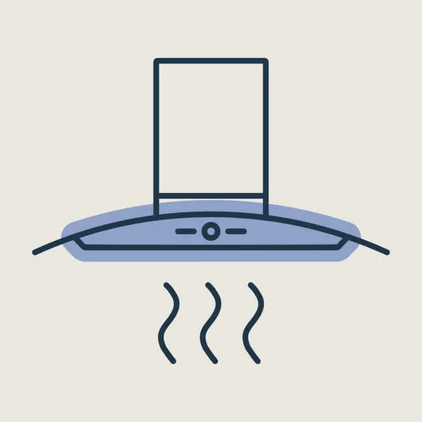 Vector illustration of Kitchen hood vector icon. Kitchen appliance