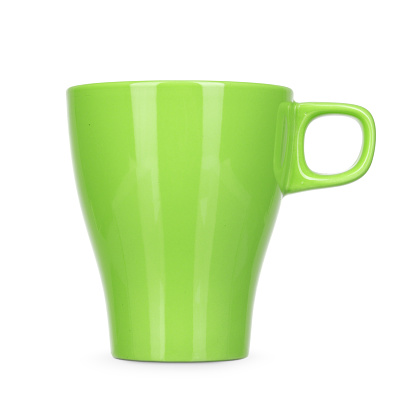Ceramic tea or coffee cup on white backgrounds include clipping path