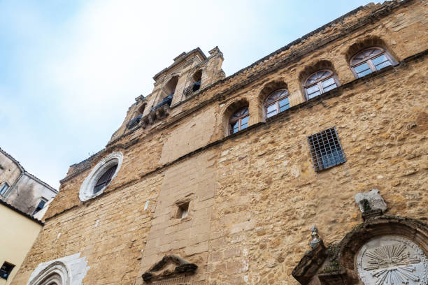 Facade of the Santo Spirito Monastery, convent founded by Cistercian nuns in the old town of Agrigento, Sicily, Italy,