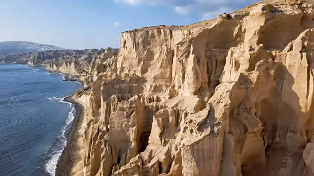 Aerial view of Vlihada Beach, Santorini Island