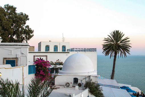 Sidi Bou Said, famouse village with traditional tunisian architecture, Tunisia, North Africa