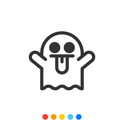 Cute ghost icon, Vector and Illustration.