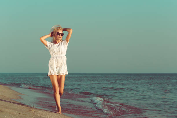 Young woman relaxing on the beach