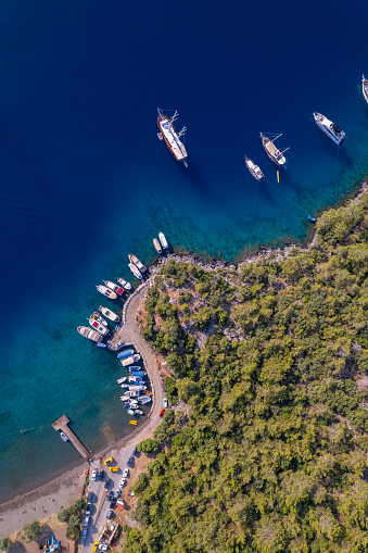 Aerial view of Sarsala Bay in Dalaman - Gocek, Turkiye