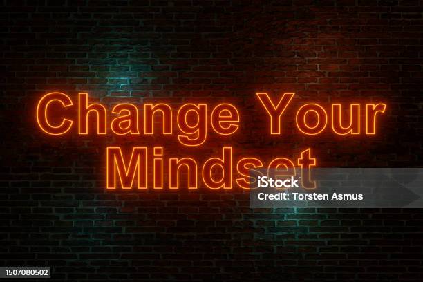 Mindset Change Signs Change Your Mindset Neon Sign Stock Illustration - Download Image Now ...