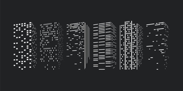 istock city skyscrappers silhouettes in set on dark 1507089861