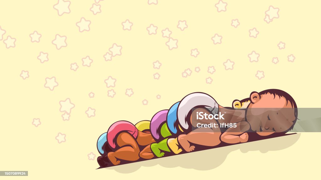 Baby Racial Various Racial Types Sleeping Babies In Group Stock Illustration ...