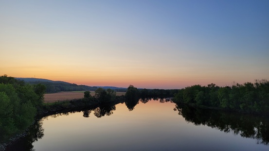 Sunset on the Merrimack River in Boscawen NH.
