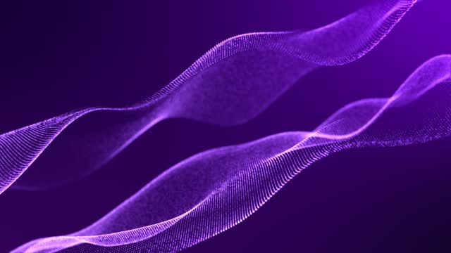 4k Abstract particle form wave  purple Background