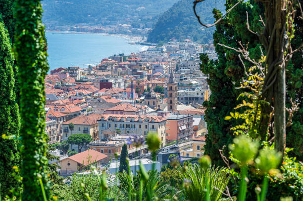 Vista sulla città di Alassio - foto stock