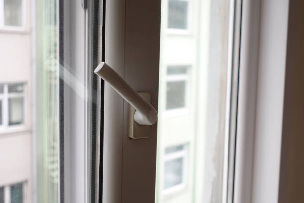 istock black plastic pvc window at home. 1507136234
