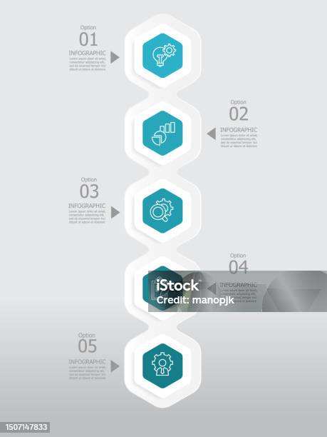 Timeline Round Background Vertical Round Hexagon Steps Timeline Infographic Element Report ...