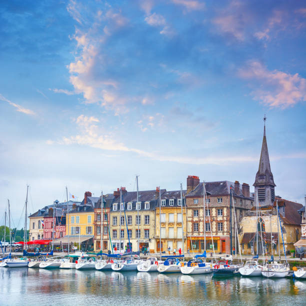 Honfleur harbor, Normandy, France. Composite photo