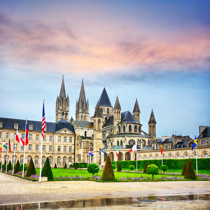 The St. Peter's Catholic Church (Eglise Saint-Pierre de Caen), Normandy, France. Composite photo