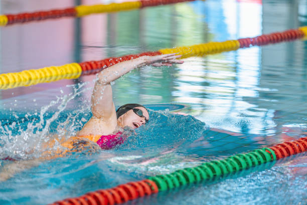 istock Elite female swimmer during a front crawl swimming training 1507220325