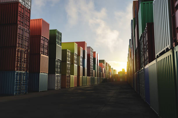 istock Cargo containers of different colors for logistics import-export business 1507222774
