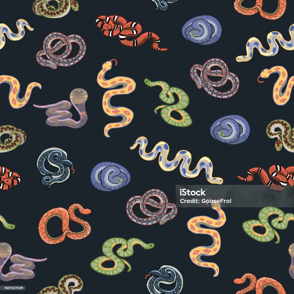 Snake Animal Vector Seamless Pattern Stock Illustration - Download ...