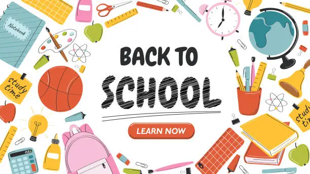 Vector illustration of Back to school banner concept