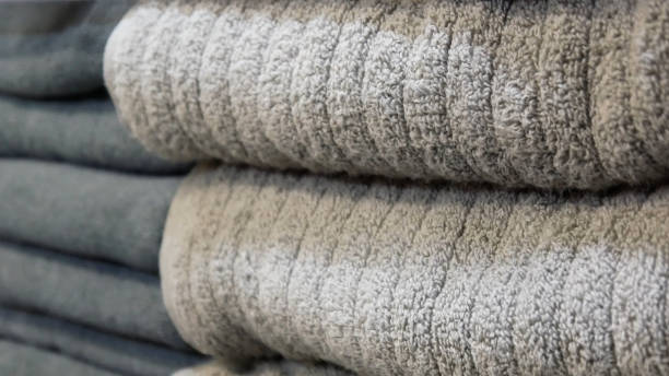 istock Close-up of terry cloth bath towels 1507247716