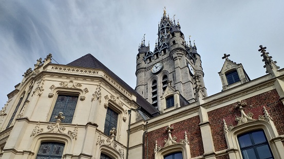 The city hall of Douai (north of France) and the belfry above