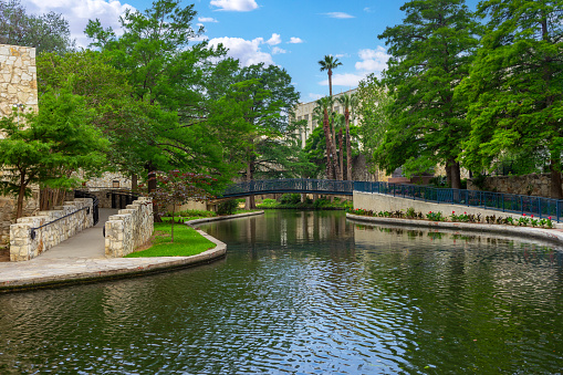 View of San Antonio Riverwalk in downtown San Antonio, Texas