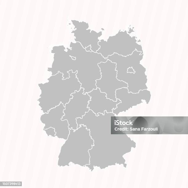 Deutschlandkarte Mit Bundesländer Und Städte Detaillierte Deutschlandkarte Mit Bundesländern Und Städten Stock