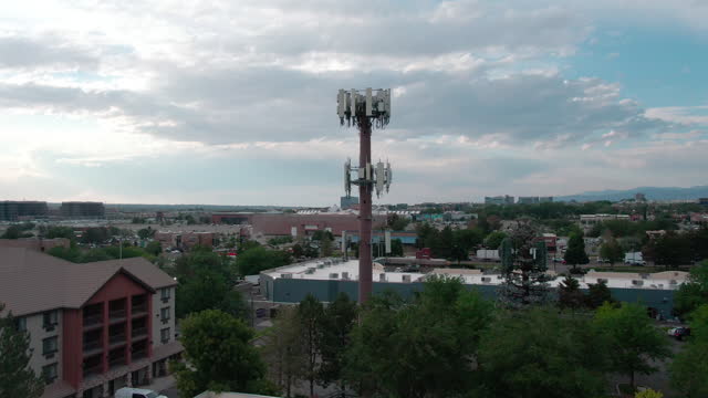 Drone Shot of a 5G Cell Tower in Sandy Utah