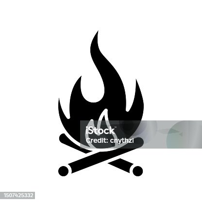 istock Campfire Icon Solid Style. Vector Icon Design Element for Web Page, Mobile App, UI, UX Design 1507425332