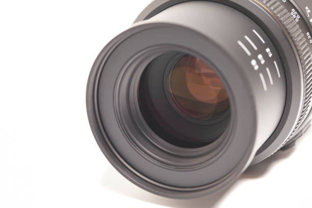 istock Camera photo lens macro isolated on white background 1507439127