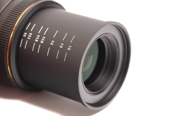 istock Camera photo lens macro isolated on white background 1507439698