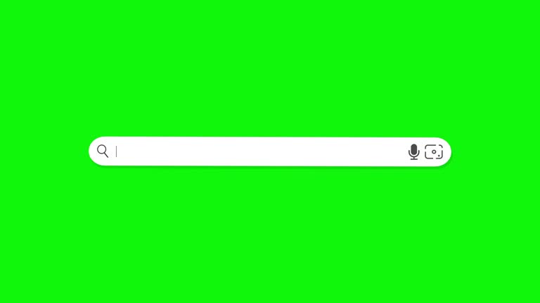 Animated blank search engine bar on green screen. Clean white single blank line text box for searching database or Internet web browsing. Search with image and Reverse Image Searching.