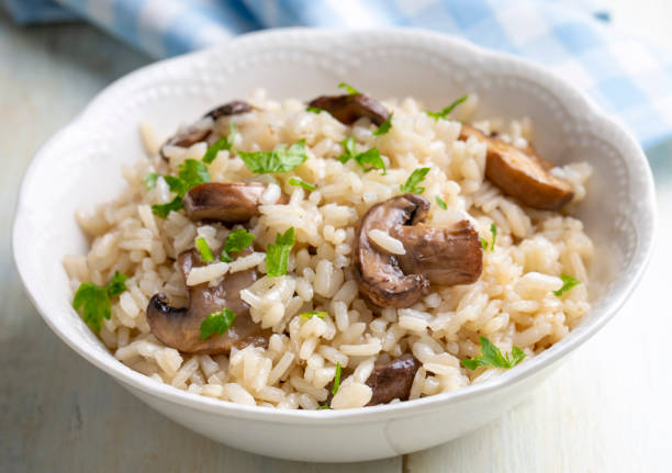 istock Mushroom rice pilaf, Turkish name; Mantarli pirinc pilavi. 1507483245