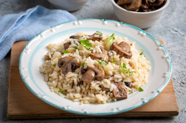 istock Mushroom rice pilaf, Turkish name; Mantarli pirinc pilavi. 1507484311